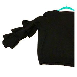 Black sweater with tiered sleeve